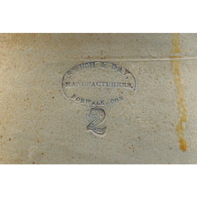 Smith & Day Mid 19th Century 2 Gallon Blue Stoneware Crock For Sale - Image 9 of 9