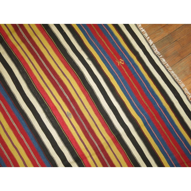Fine Antique Striped Persian Kilim, Early 20th Century For Sale - Image 4 of 6
