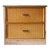 Boho Chic Wood Grain Laminate Faux Bamboo & Wicker Nightstand For Sale