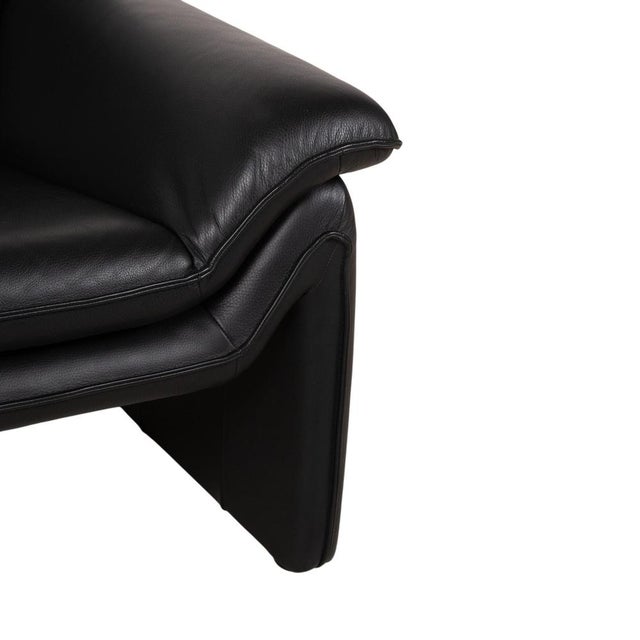 Atlanta 2-Seater Sofa and Armchair in Black Leather from Lauuser, Set of 2 For Sale - Image 6 of 18