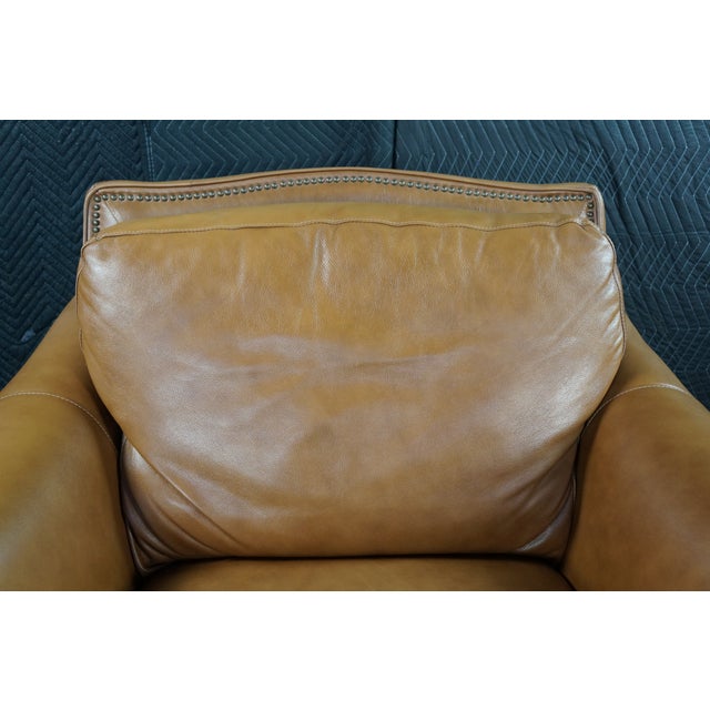 Vintage Rapallo Oversized Leather Club Lounge Reading Library Armchair 45" For Sale - Image 16 of 18
