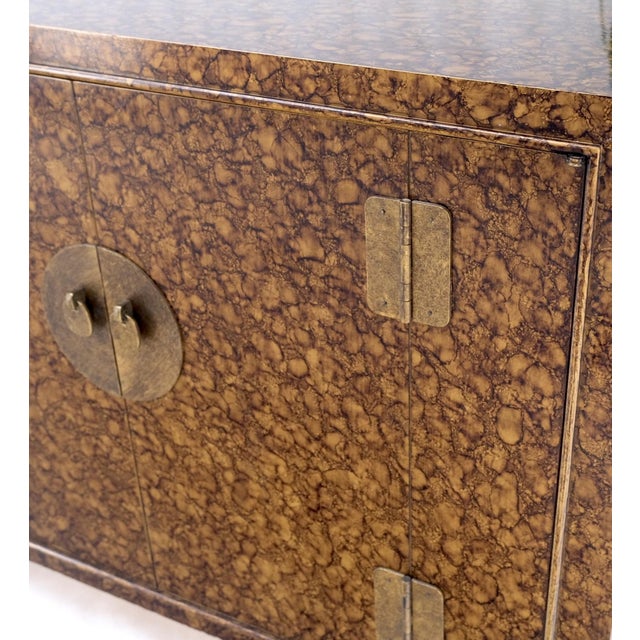 Pair Faux Gold Tortoise Heavy Brass Pulls Two Door Credenzas Dresser Mint! For Sale - Image 16 of 18