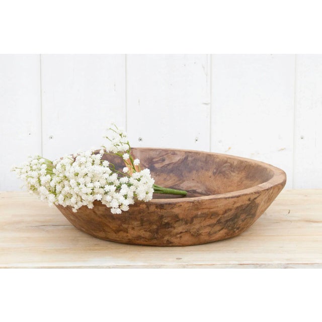 Brown Large European Dough Bowl For Sale - Image 8 of 9