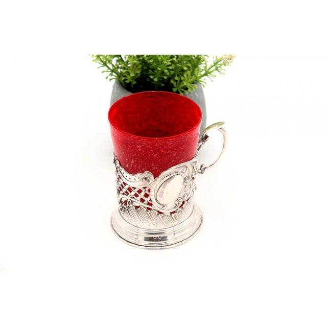 Cut and Embossed Silver Coaster, in Good conditions.