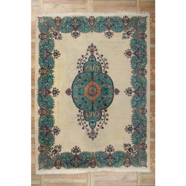Beige Vintage Turkish Sparta Rug - 09'10 X 13'04 For Sale - Image 8 of 10
