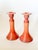 Art Deco Antique Tiffin Carrara Coral Slag Glass Candlesticks, a Pair For Sale - Image 3 of 10
