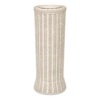 White Round Wicker Pedestal For Sale