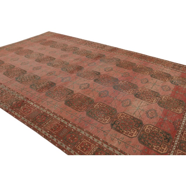 Rug & Kilim Vintage Ersari Rug in Red With Geometric Medallions, From Rug & Kilim For Sale - Image 4 of 7
