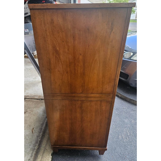 Baker Furniture Company Vintage Baker Furniture Mid-Century Modern High Chest With Tambour Doors For Sale - Image 4 of 8