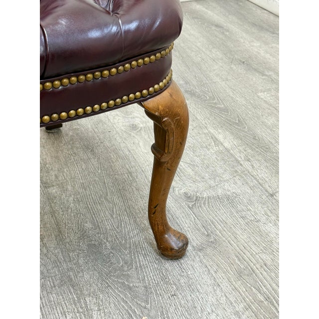 Pair of Tufted Leather Chairs For Sale - Image 4 of 4
