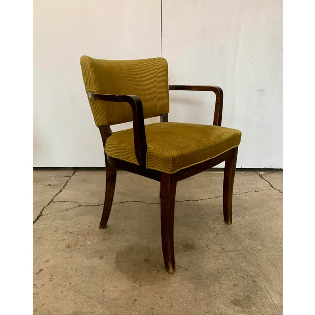 A Pair of Stained Velvet Armchairs Attributed to Fritz Hansen 1930s For Sale - Image 4 of 12