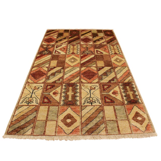 Contemporary Gabbeh Beige/Brown Wool Rug - 3'0'' X 4'10'' For Sale In New York - Image 6 of 10