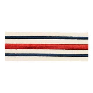 Sample - Schumacher X Miles Redd Military Stripe Tape in Red & Navy For Sale