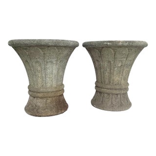 Pair of Porosa Cast Stone Planters by Grandon Fres; Circa 1970 For Sale