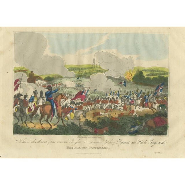 Blue Richard Evans, Battle of Waterloo with Cuirassiers Facing British Infantry, 1816, Engraving For Sale - Image 8 of 8