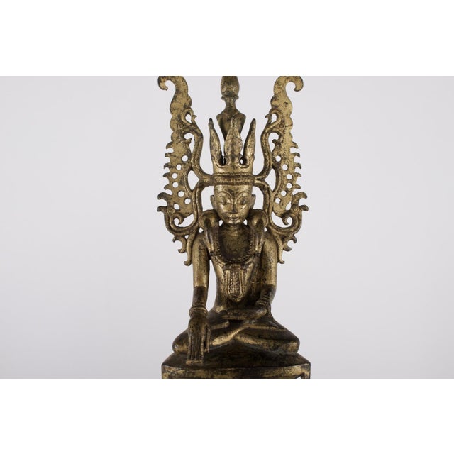 Gold Gilt Bronze Jambupati Buddha, Burma, 1700s For Sale - Image 8 of 8