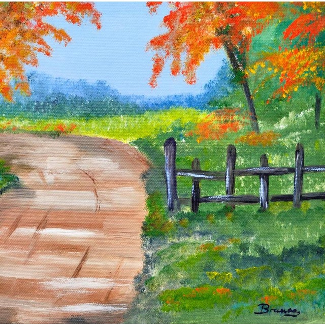 Countryside Path with Road - Branca. Descriptive title: Countryside Road in Autumn. Author: Branca. Technique: Oil on...