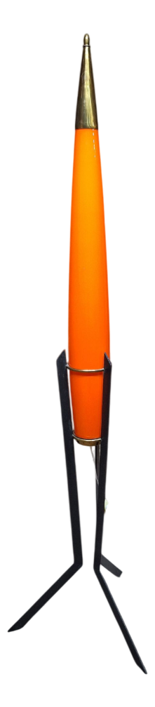 Glass and Metal Rocket-Shaped Floor Lamp from Vistosi, Italy, 1950s