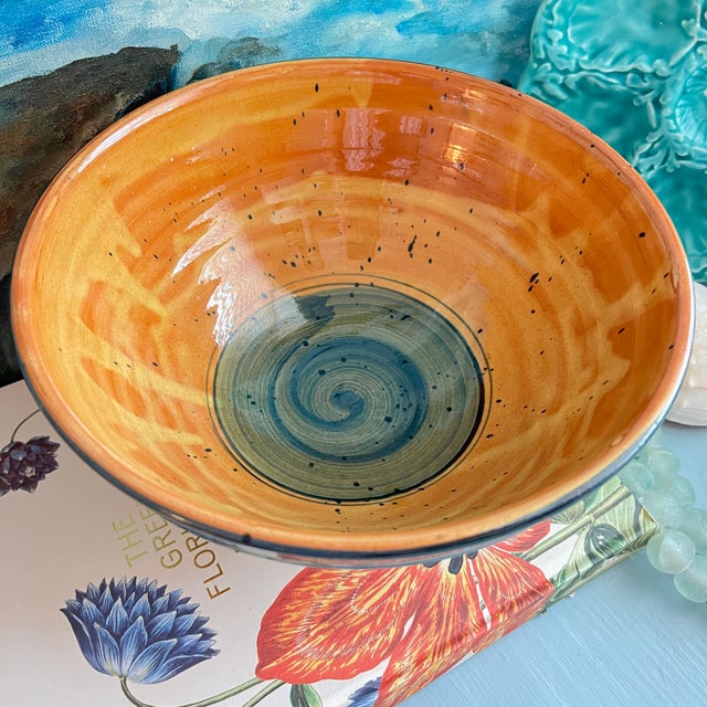 Burnt Orange F F Griffi Corsica Terracotta 10" Pedestal Bowl For Sale - Image 8 of 10