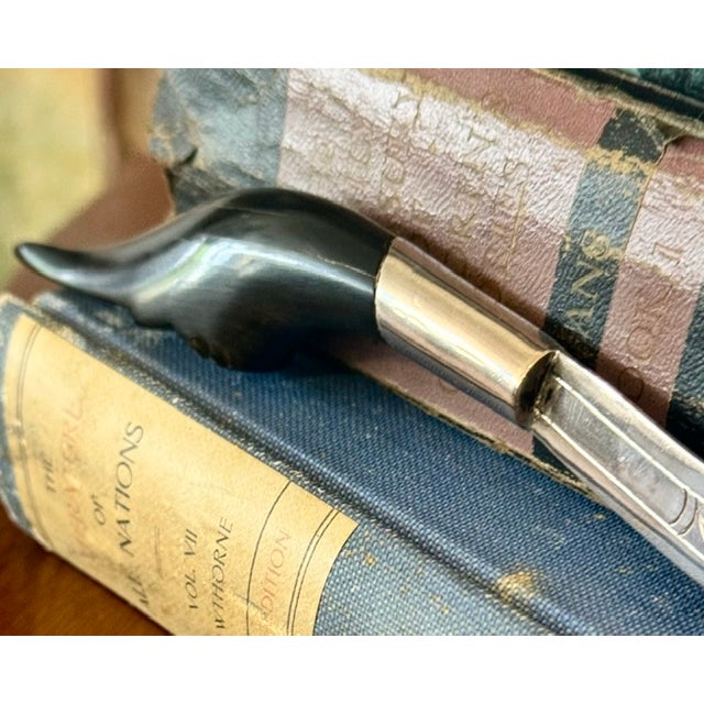 Mid 20th Century Persian Horn Jambiya Style Letter Opener For Sale - Image 10 of 14
