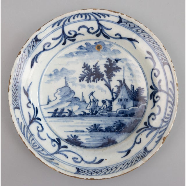 18th Century Petite Dutch Delft Faience Chinoiserie Plates - a Pair For Sale In Houston - Image 6 of 9