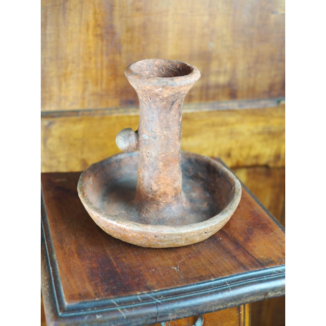 Brutalist 1960s Brutalism Terracotta Candlestick, James Bréda For Sale - Image 3 of 8