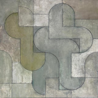 Contemporary Geometric Abstract Oil and Cold Wax Painting by Stephen Cimini For Sale