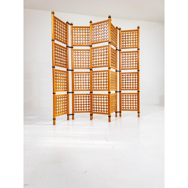 Lotus Square Folding Room Divider in Birch, Singapore, 1970s For Sale - Image 11 of 11