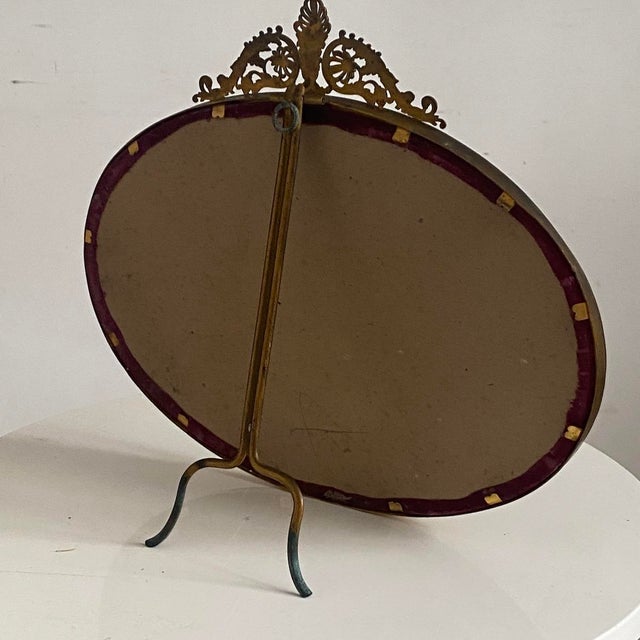 Louis XVI Style Brass Photo Frame with Convex Glass, 19th Century For Sale - Image 6 of 10