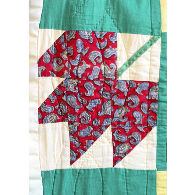 Wood Vintage Maple Leaf Quilt For Sale - Image 7 of 12