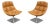 Modern Contemporary Knoll Jehs+Laub Swivel Lounge Chairs in Tan Leather - A Pair For Sale