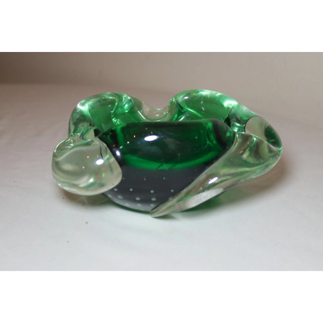 Mid-Century Modern Share Vintage Hand Blown Murano Control Bubble Art Glass Cigarette Cigar Ashtray Italy For Sale - Image 3 of 12