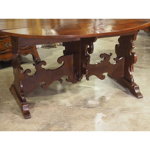 Antique Walnut Drop Leaf Table From Tuscany, Italy, Early 19th Century For Sale - Image 14 of 18