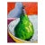 Suzanne Mears, Large Pop Art Oil Painting "Pear" Modernist Colorful Composition For Sale