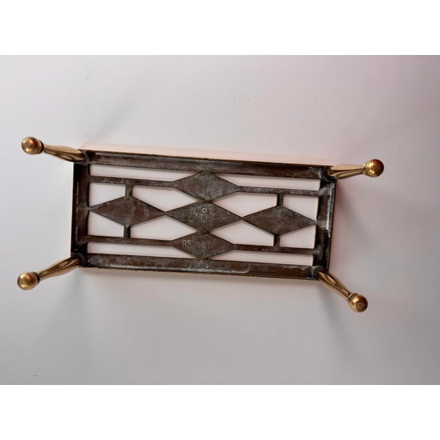 Metal Antique English Brass Trivet For Sale - Image 7 of 7