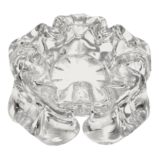 Vintage Crystal Krinolin Ashtray by Göran Wärff for Kosta Boda, 1970s For Sale