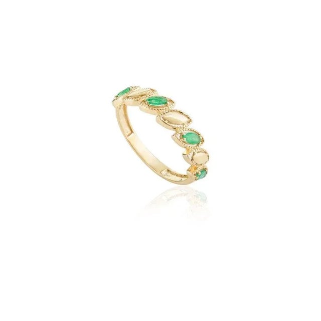 Not Yet Made - Made To Order Marquise Cut Emerald Eternity Half Band Ring Size 7 (All Sizes Available) For Sale - Image 5 of 10