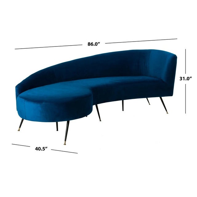 Gorgeous blue velvet chaise lounge from SAFAVIEH. This sofa has a super comfy feel and a sleek modern design. Perfect for...