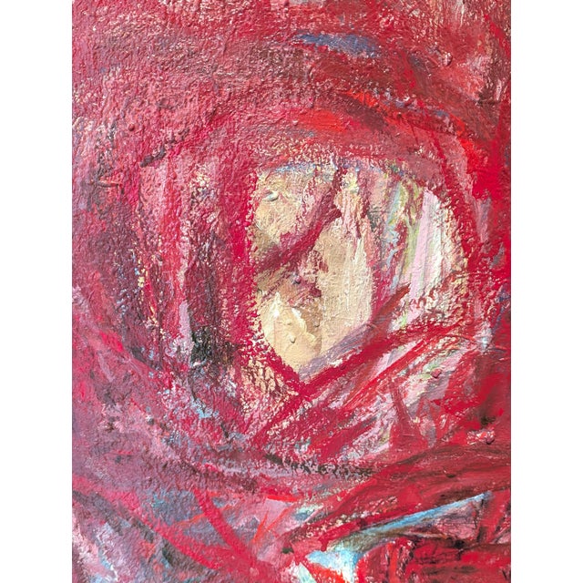 Red Kristi Haines Herman “Familial Pedestal” Contemporary Gestural Red Abstract Expressionist Painting, 2024 For Sale - Image 8 of 10