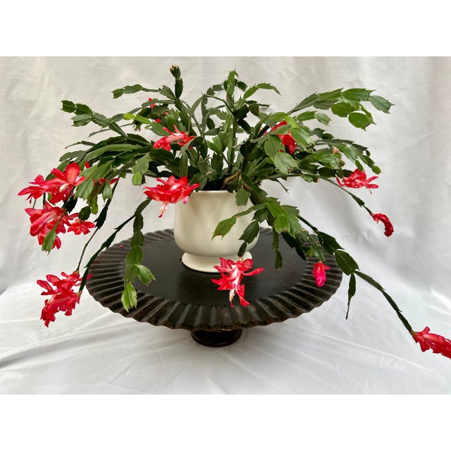 Black Vintage Industrial Farm Implement Fluted Pedestal Riser/Charcuterie Board/Cake Stand For Sale - Image 8 of 8