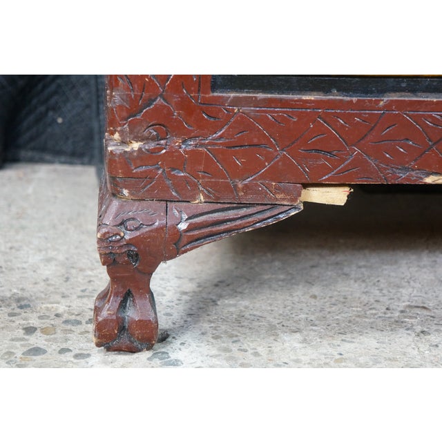 Mid Century Chinese Carved Elm Trunk Hope Chest Coffee Table Camphor Chinoiserie For Sale - Image 17 of 18