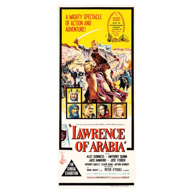 "Lawrence of Arabia" Original Vintage Movie Poster, Australian, 1963 For Sale