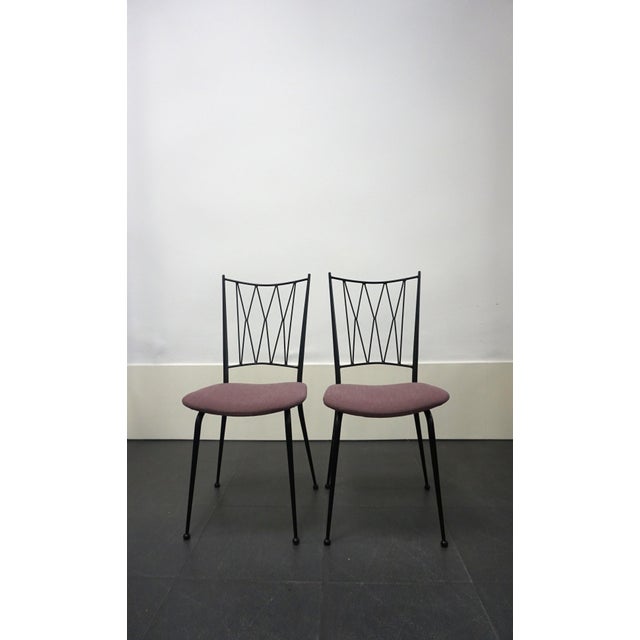 French Black Lacquered Chairs, 1950s, Set of 4 For Sale - Image 4 of 10