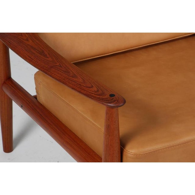 1960s Lounge Chair in Teak and Full Grain Aniline Leather by Grete Jalk, Denmark, 1960s For Sale - Image 5 of 9