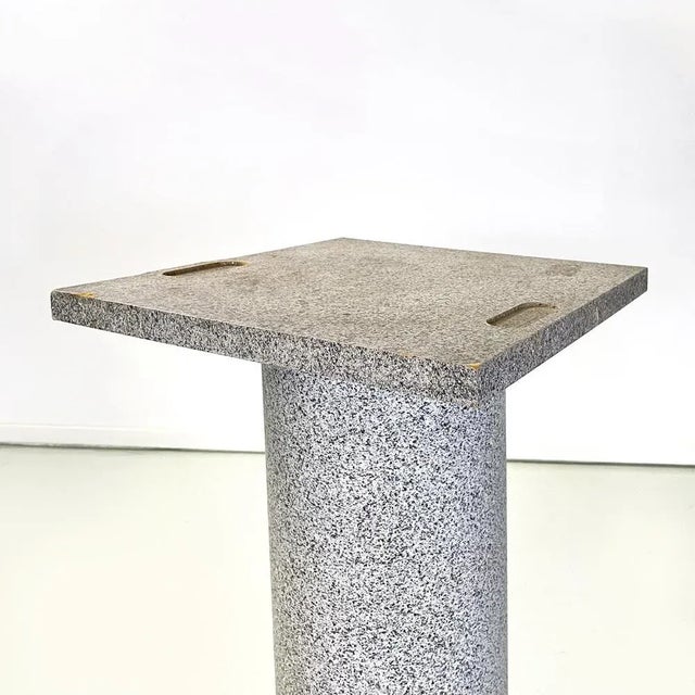 Italian Modern Wood Painted as Stone Pedestal Column, 1990s For Sale - Image 3 of 12