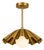 Scalloped Brass Pendant Light, Handcrafted Solid Brass Scalloped Pendant With Opal Glass Globe For Sale