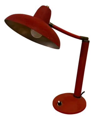 Italian Red Table Lamp, 1950s