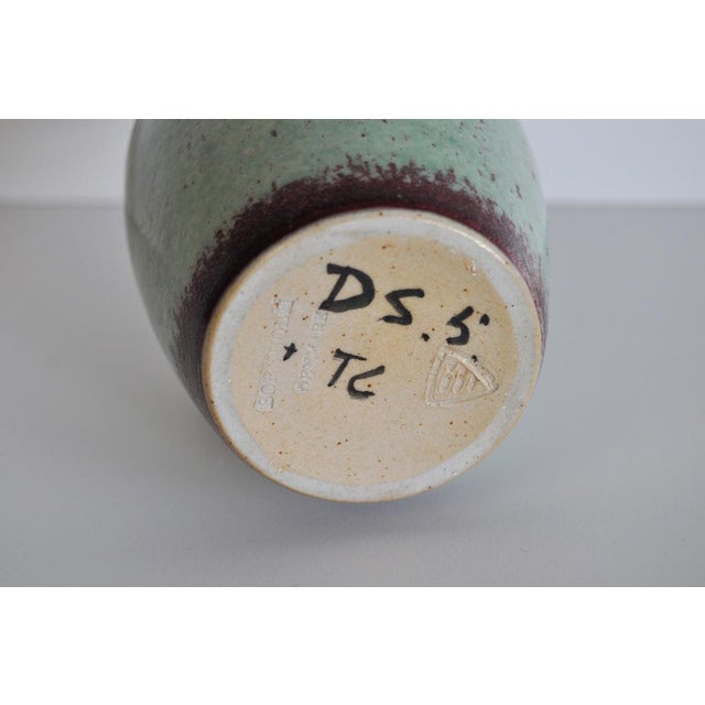 Danish Vase in Oxblood Red & Green Glaze from Michael Andersen, 1930s For Sale - Image 9 of 11