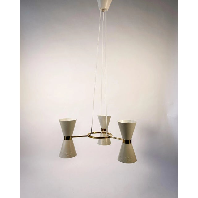 Bergboms Scandinavian Chandelier by Alf Svensson for Bergboms, 1950s. For Sale - Image 4 of 13