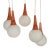 Space Age Orange & White 5-Orb Pendant Lamp For Sale - Image 4 of 9
